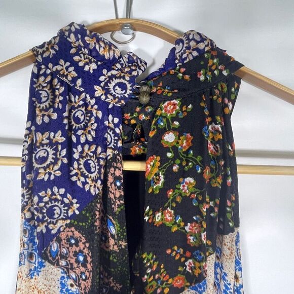 Maeve Anthropologie Multicolor Halter Paisley Patchwork Katrina Maxi Dress Large - Picture 6 of 10